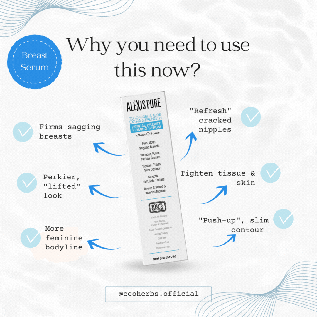 Alexis Pure Toco-Kigelia Aloe Extra Strength Plant Based Breast Firming Serum For Sagging, Drooping, Uneven Out Of Shape Breast - 50ml