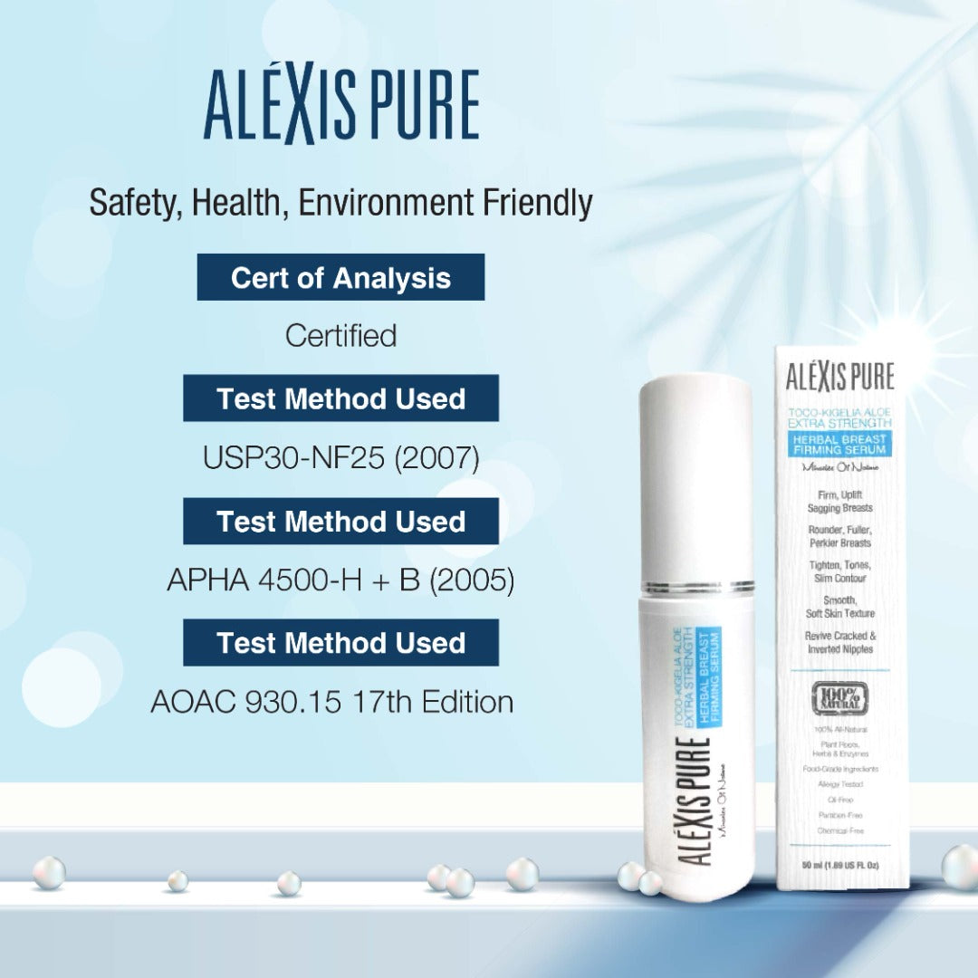 Alexis Pure Toco-Kigelia Aloe Extra Strength Plant Based Breast Firming Serum For Sagging, Drooping, Uneven Out Of Shape Breast - 50ml