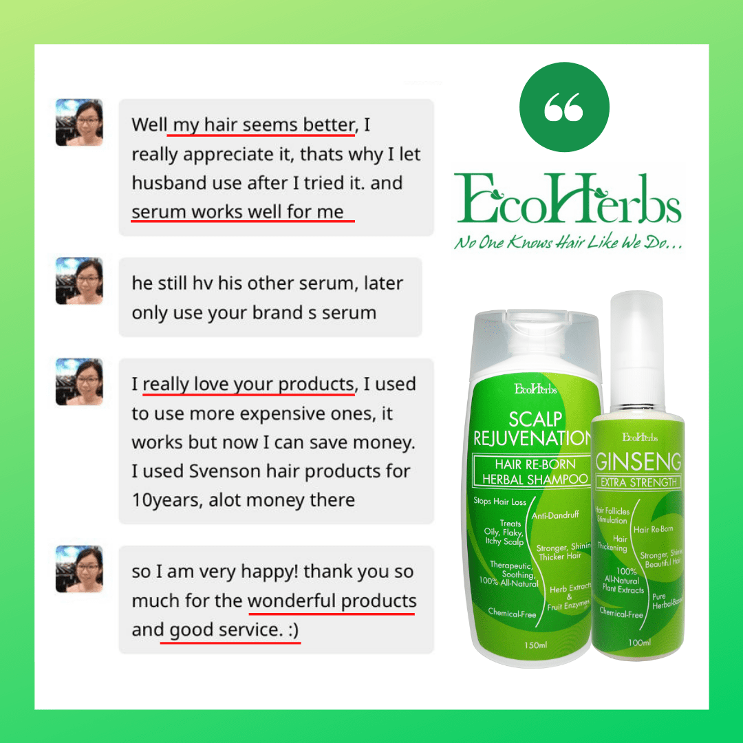 EcoHerbs Ginseng Extra Strength Herbal Hair Growth Serum For New Hair Growth, Thicker, Stronger Hair (For Mild & Severe Hair Thinning & Balding)