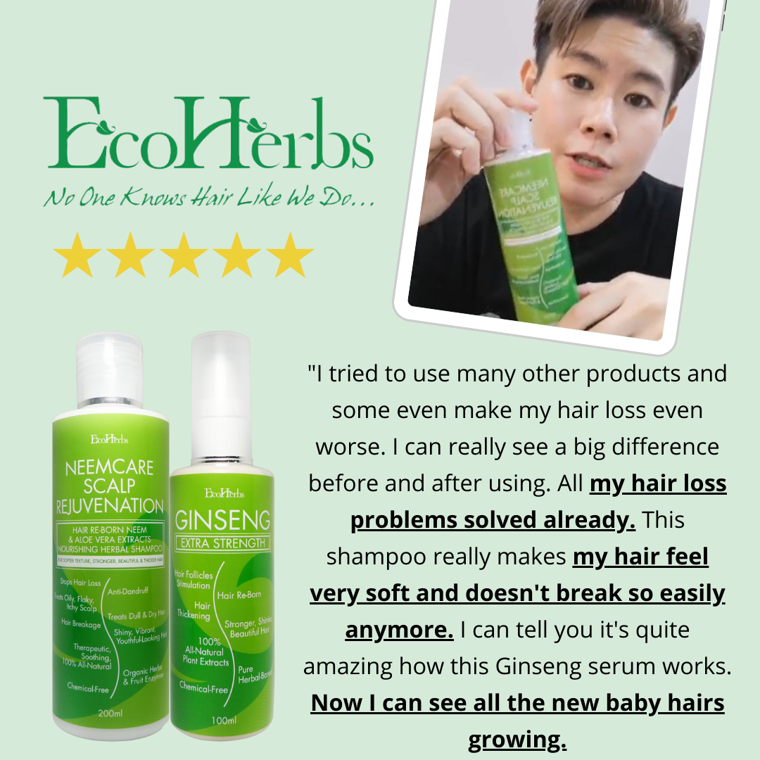 EcoHerbs Ginseng Extra Strength Herbal Hair Growth Serum For New Hair Growth, Thicker, Stronger Hair (For Mild & Severe Hair Thinning & Balding)