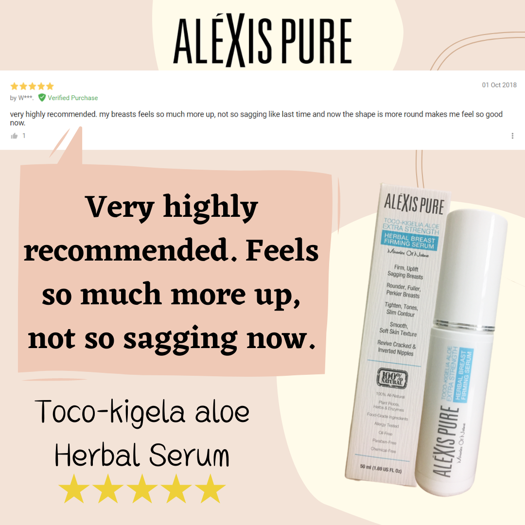 Alexis Pure Toco-Kigelia Aloe Extra Strength Plant Based Breast Firming Serum For Sagging, Drooping, Uneven Out Of Shape Breast - 50ml