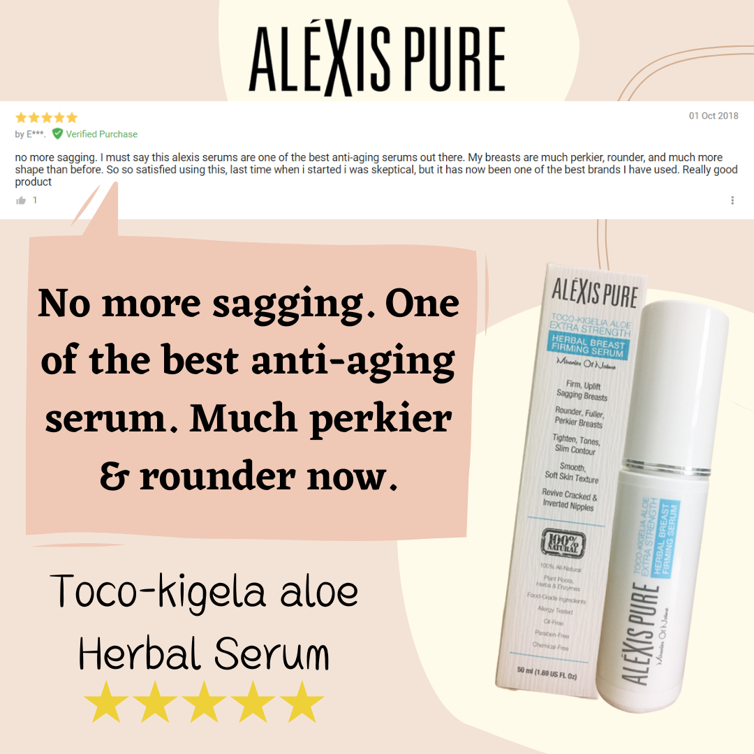 Alexis Pure Toco-Kigelia Aloe Extra Strength Plant Based Breast Firming Serum For Sagging, Drooping, Uneven Out Of Shape Breast - 50ml