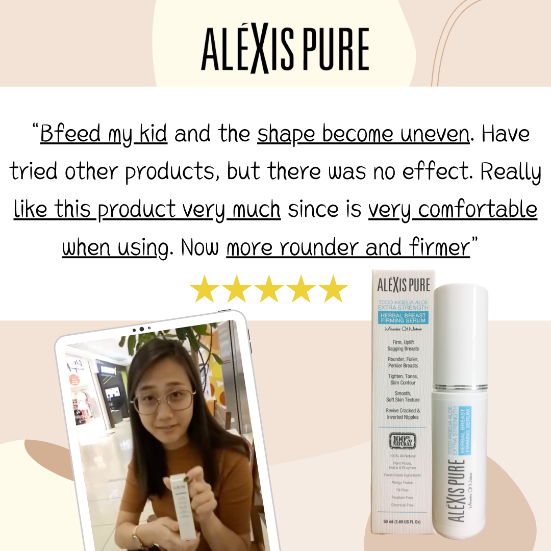 Alexis Pure Toco-Kigelia Aloe Extra Strength Plant Based Breast Firming Serum For Sagging, Drooping, Uneven Out Of Shape Breast - 50ml