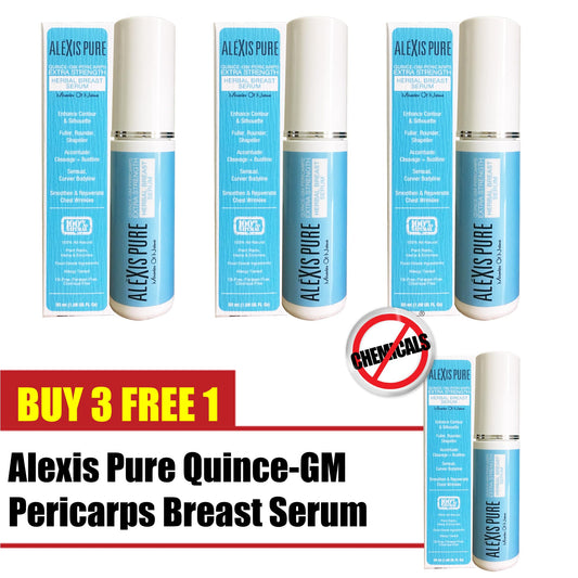 [Buy 3 Free 1] Alexis Pure Quince GM-Pericarps Extra Strength Plant Based Breast Enlargement Serum For Naturally Bigger, Rounder, More Volume, Push-Up  Effect - 50ml