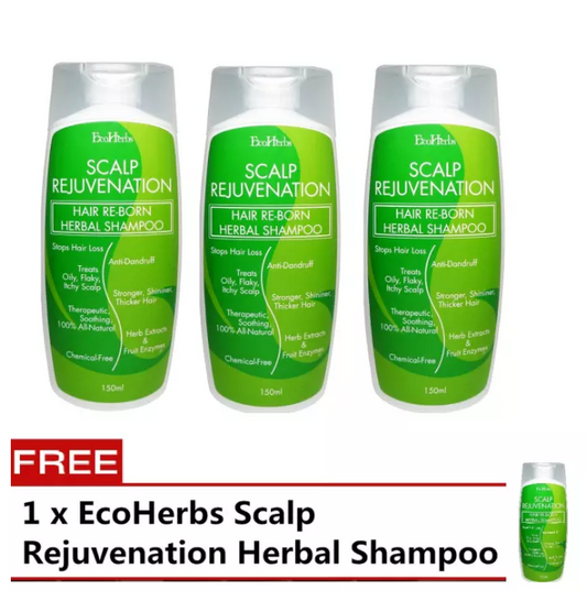 [Buy 3 Free 1] EcoHerbs Scalp Rejuvenation Signature Herbal Shampoo For Hair Loss, Hair Fall, Thinning Hair (For Men)