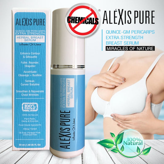 Alexis Pure Quince GM-Pericarps Extra Strength Plant Based Breast Enlargement Serum For Naturally Bigger, Rounder, More Volume, Push-Up  Effect - 50ml